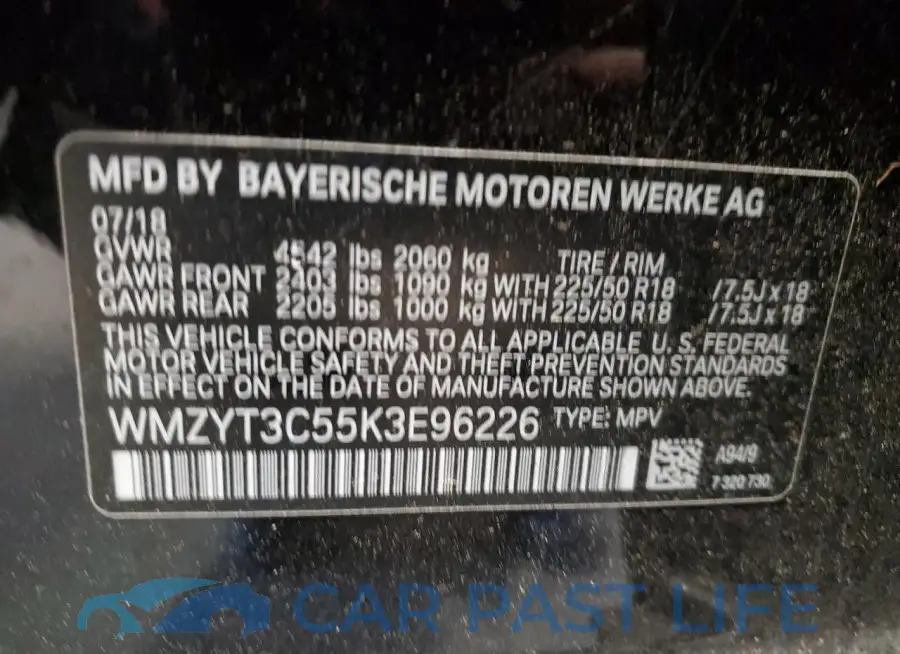 WMZYT3C55K3E96226# 13