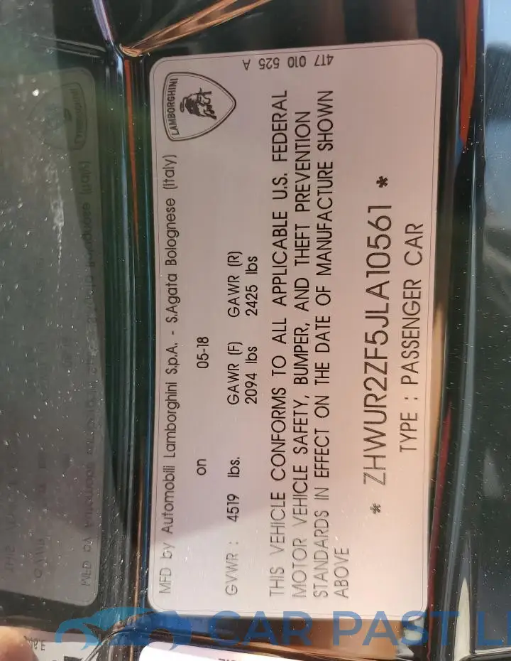 ZHWUR2ZF5JLA10561# 13
