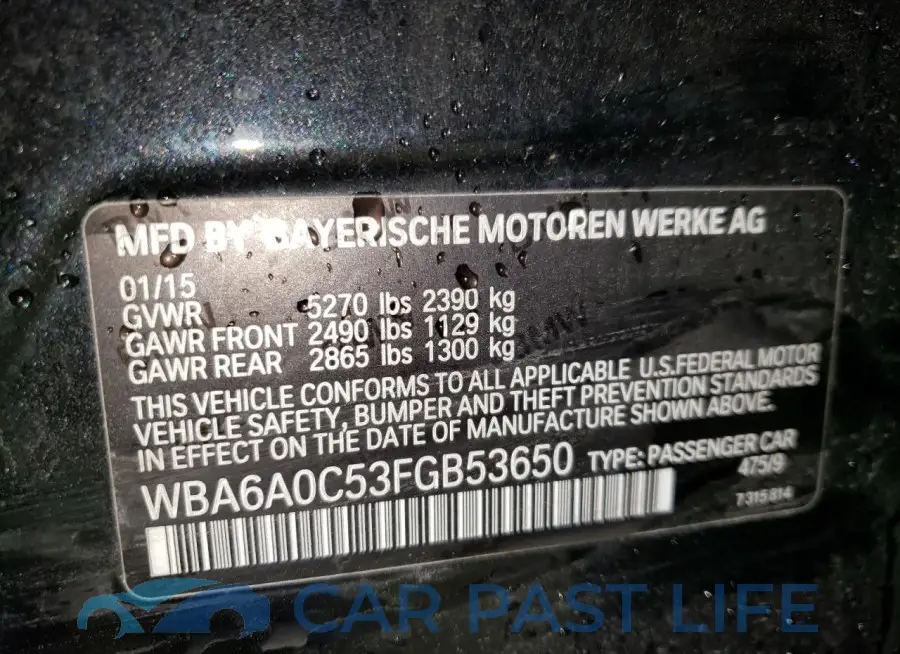 WBA6A0C53FGB53650# 12