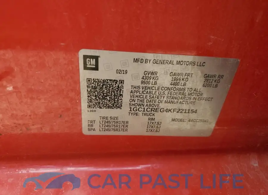 1GC1CREG4KF221154# 12