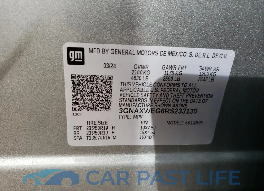 3GNAXWEG6RS233130# 13