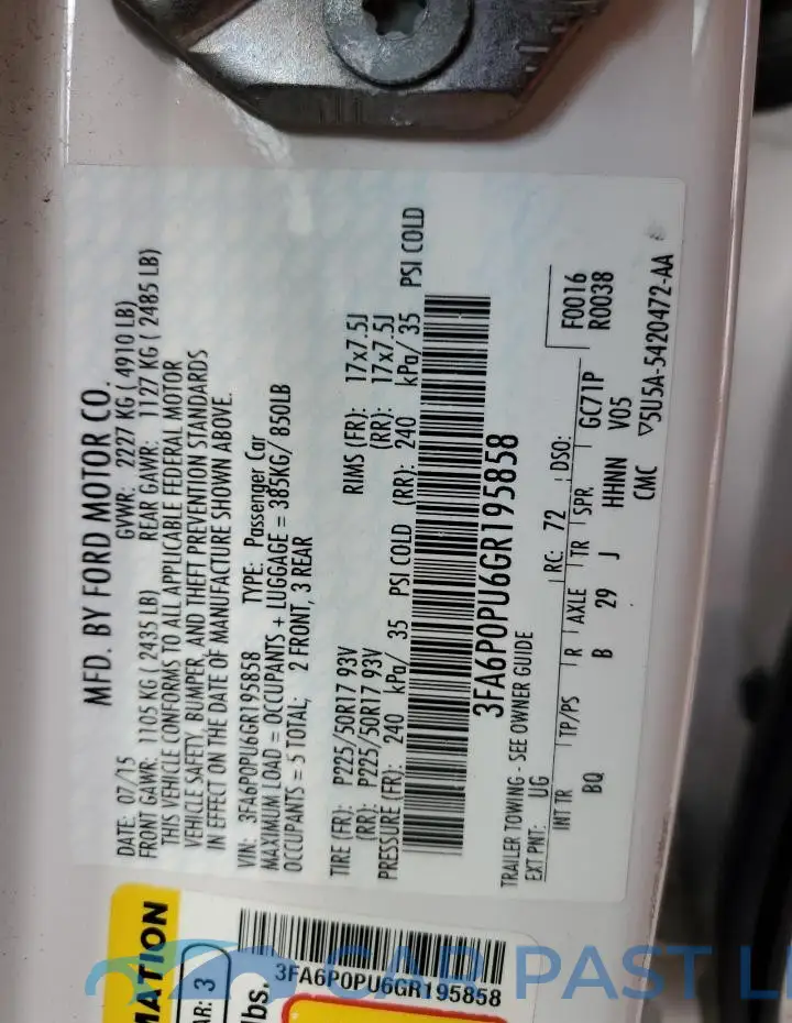 3FA6P0PU6GR195858# 12