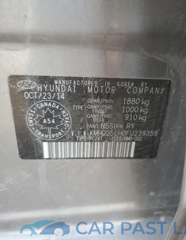 KMHD25LH0FU239359# 13