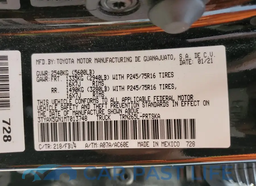 3TYAX5GN1MT013748# 12