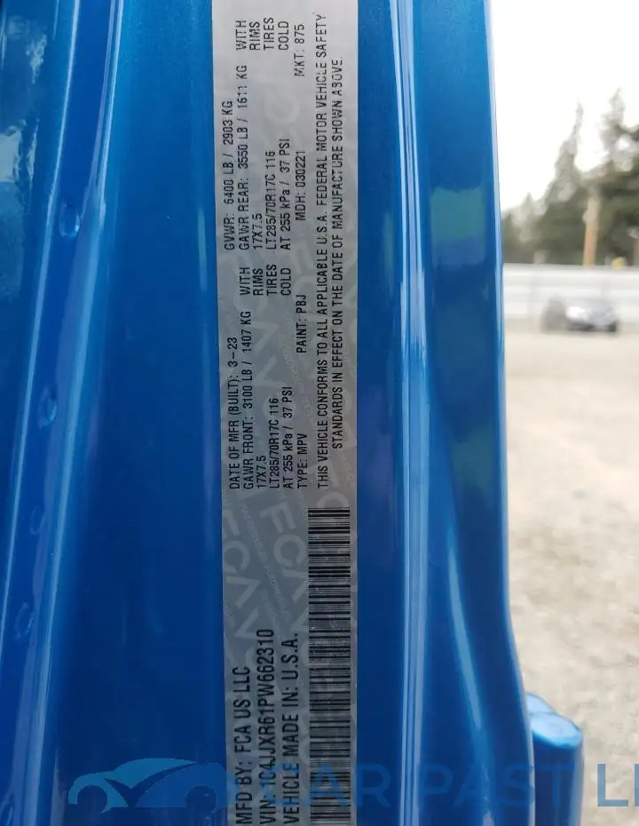 1C4JJXR61PW662310# 13