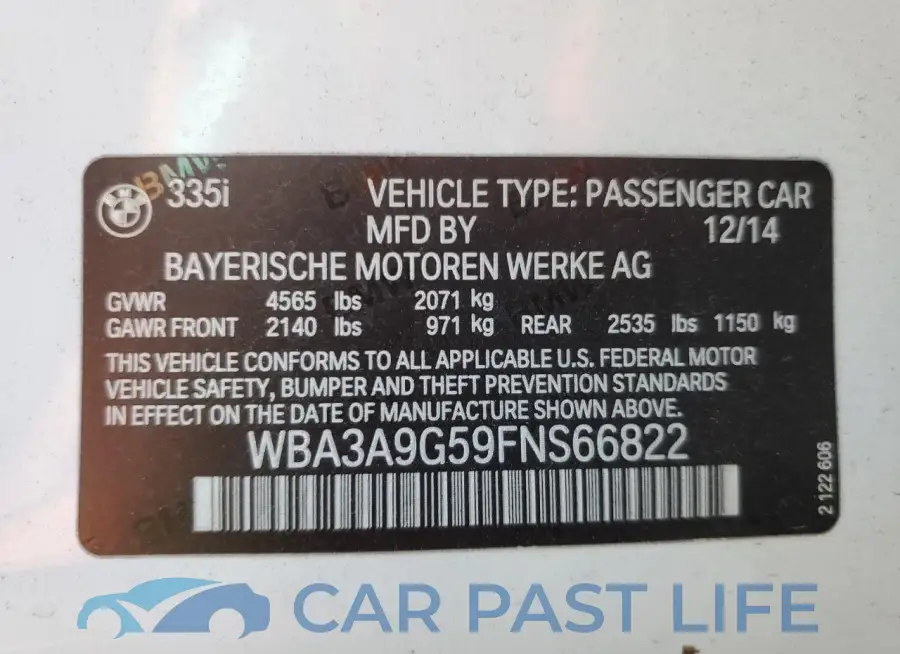 WBA3A9G59FNS66822# 12