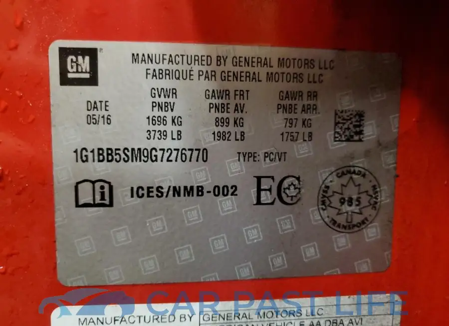 1G1BB5SM9G7276770# 13
