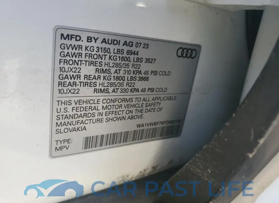 WA1VWBF79PD030163# 14