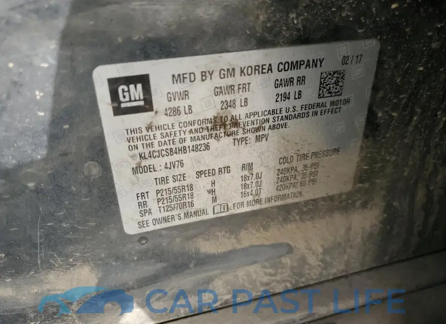 KL4CJCSB4HB148236# 13