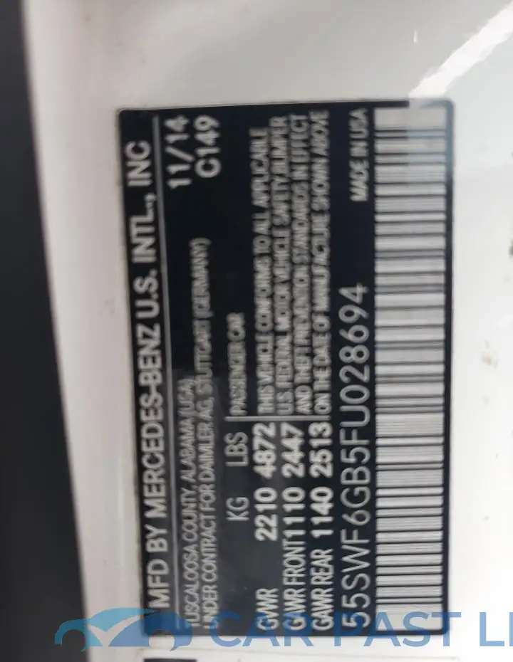 55SWF6GB5FU028694# 12