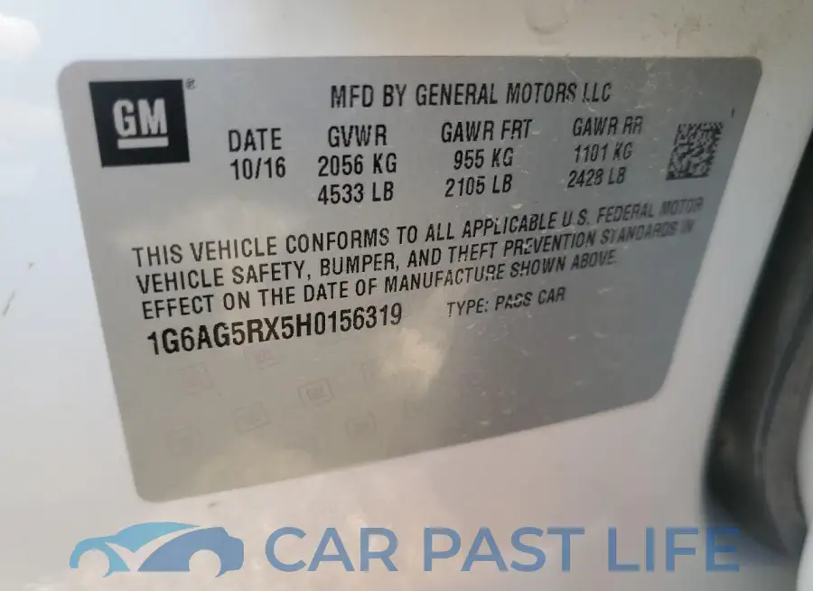 1G6AG5RX5H0156319# 13