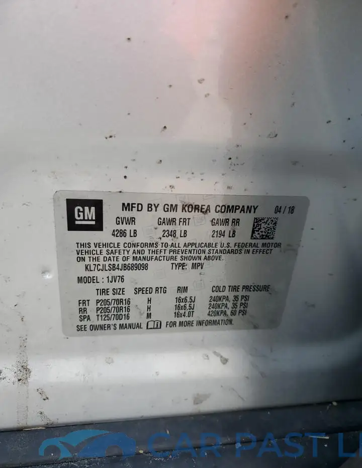 KL7CJLSB4JB689098# 14