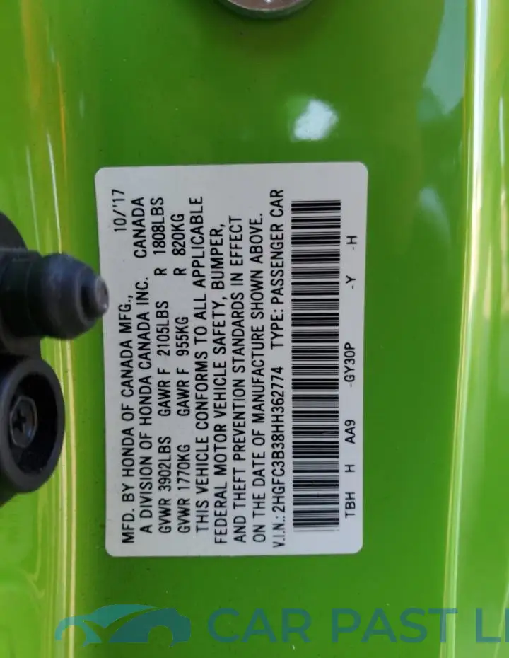 2HGFC3B38HH362774# 12