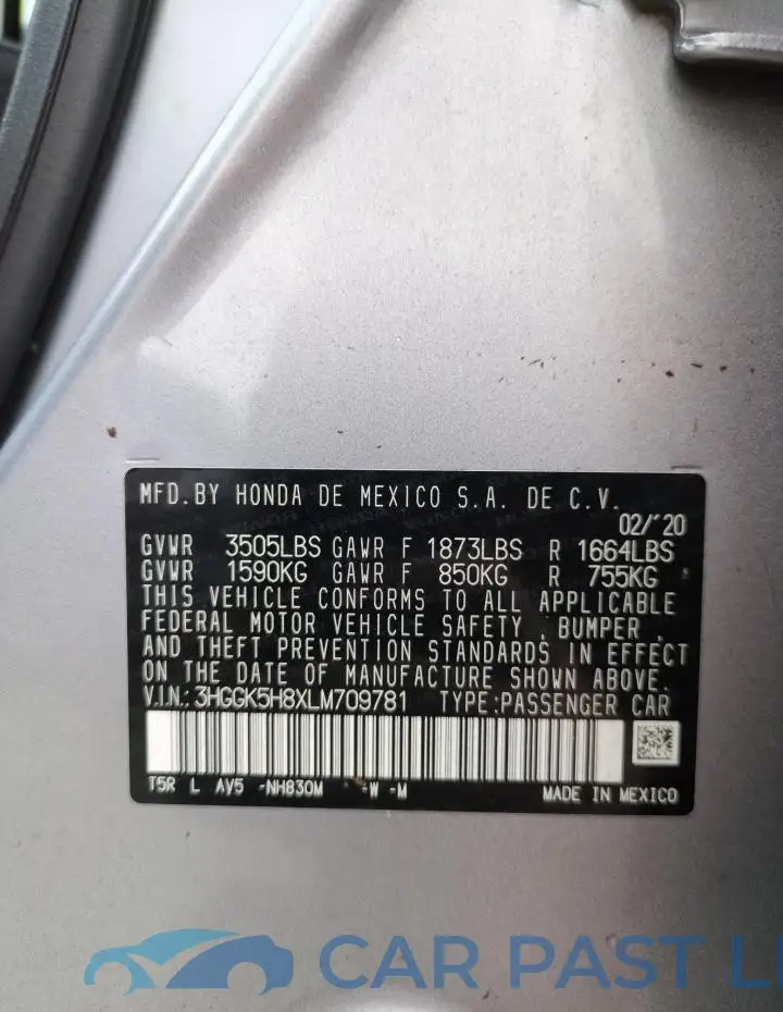 3HGGK5H8XLM709781# 14