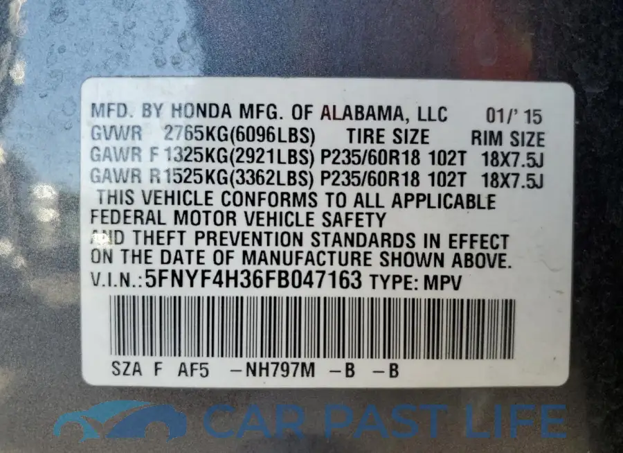 5FNYF4H36FB047163# 13