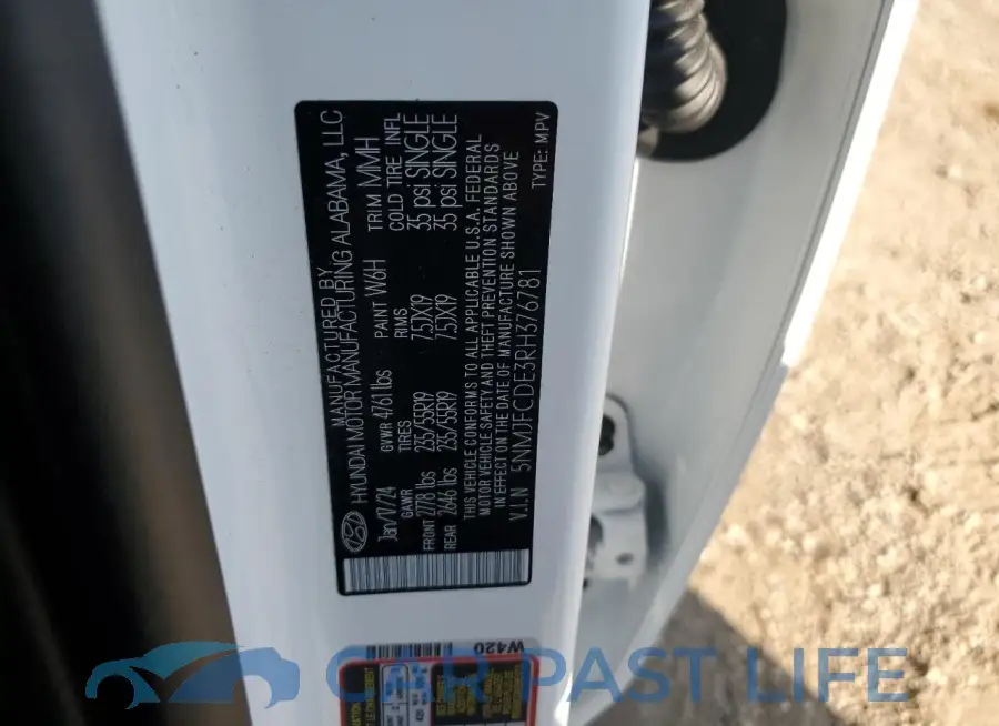 5NMJFCDE3RH376781# 12