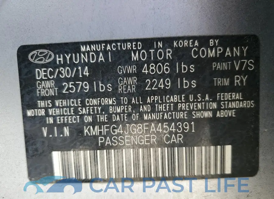 KMHFG4JG8FA454391# 12