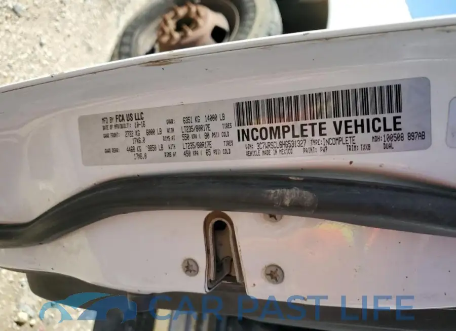 3C7WRSCL6HG531327# 12
