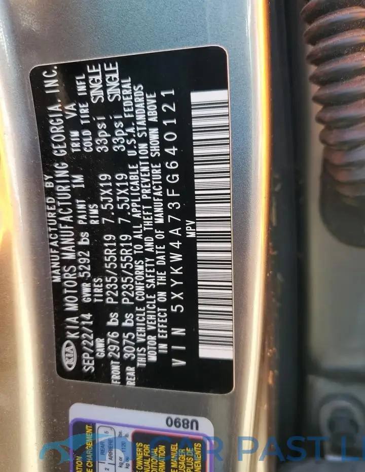5XYKW4A73FG640121# 14