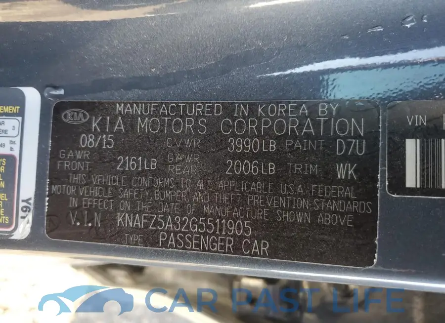 KNAFZ5A32G5511905# 12