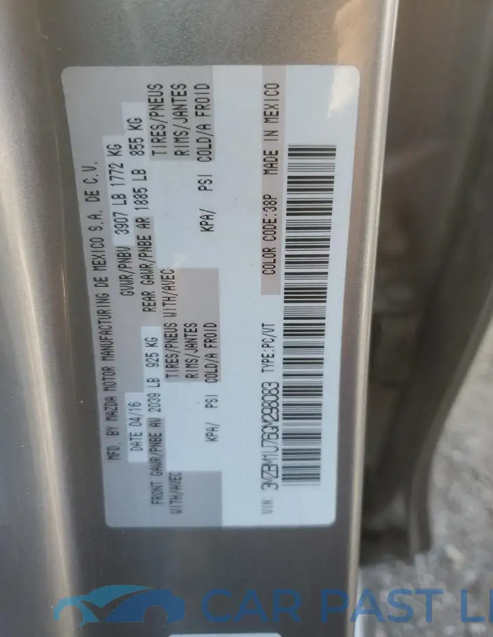 3MZBM1U76GM298083# 12