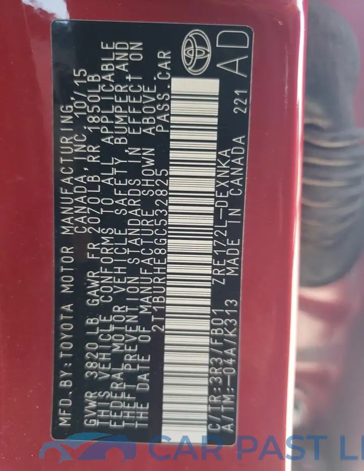 2T1BURHE8GC532825# 12