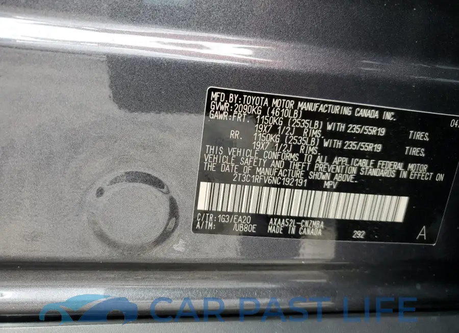 2T3C1RFV6NC192191# 14