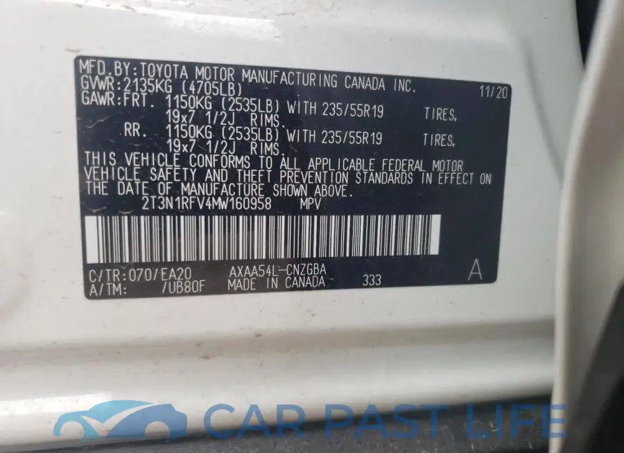 2T3N1RFV4MW160958# 13