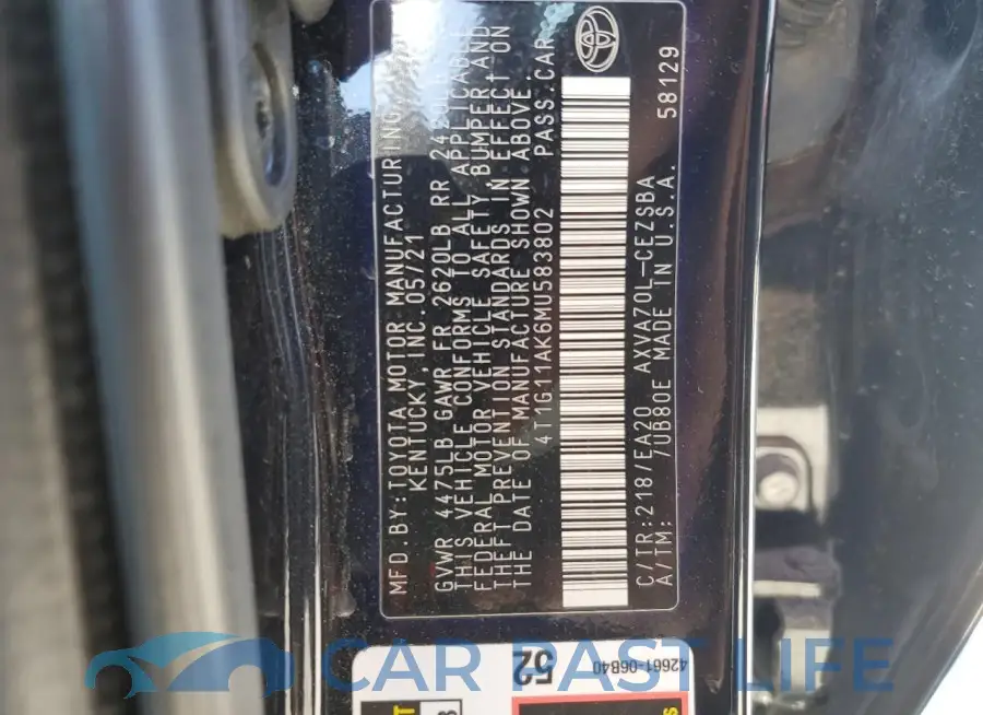 4T1G11AK6MU583802# 12