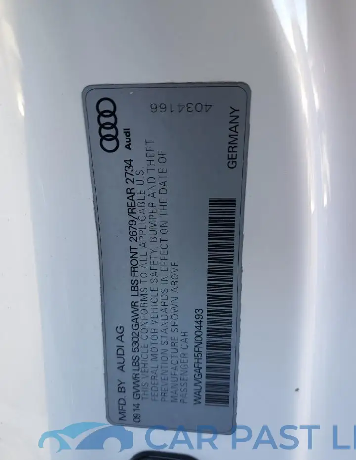 WAUVGAFH5FN004493# 12