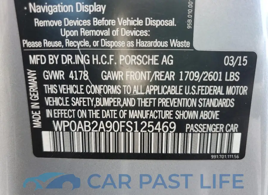 WP0AB2A90FS125469# 13