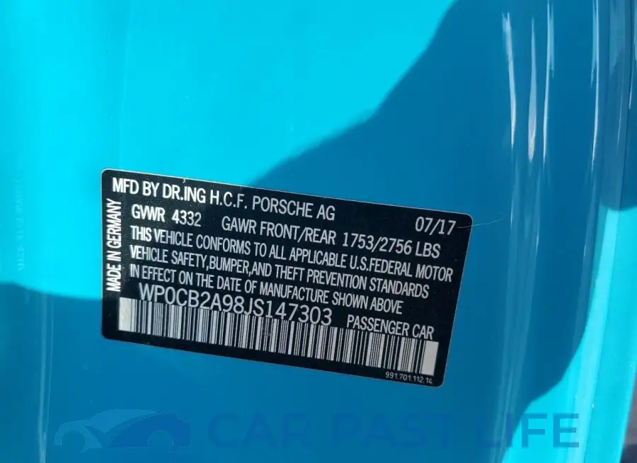 WP0CB2A98JS147303# 13