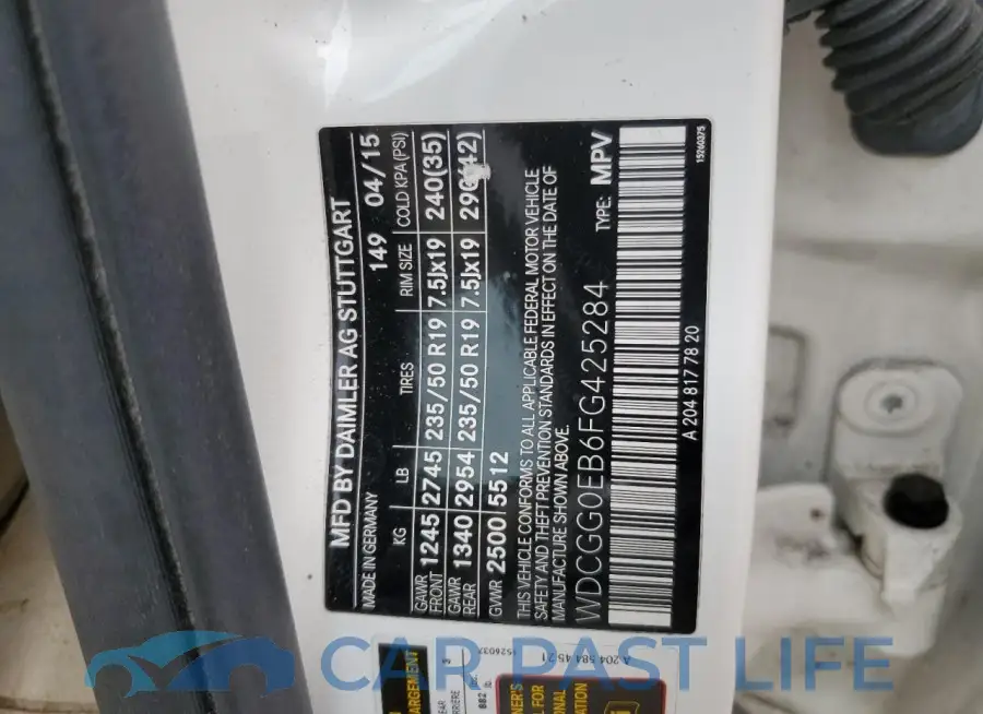 WDCGG0EB6FG425284# 13
