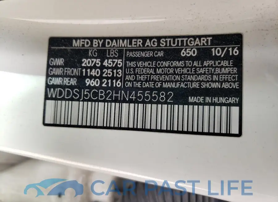 WDDSJ5CB2HN455582# 13