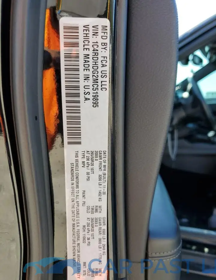 1C4RDHDG2MC519895# 13