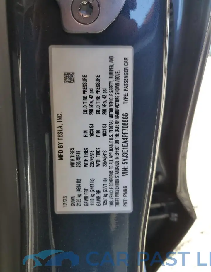 5YJ3E1EA4PF708866# 12