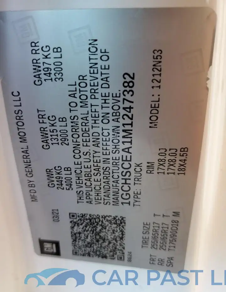 1GCHSCEA1M1247382# 12
