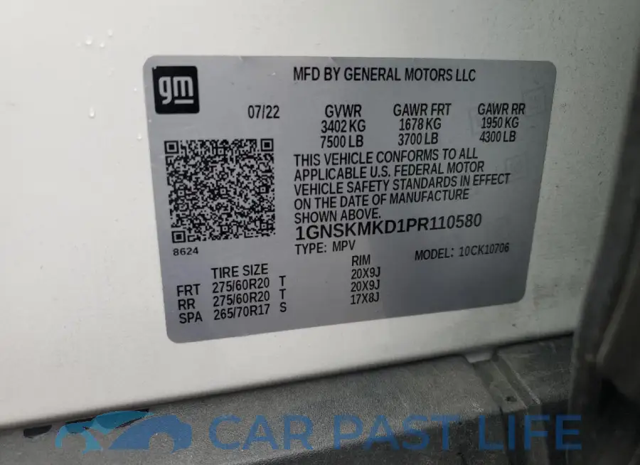 1GNSKMKD1PR110580# 13