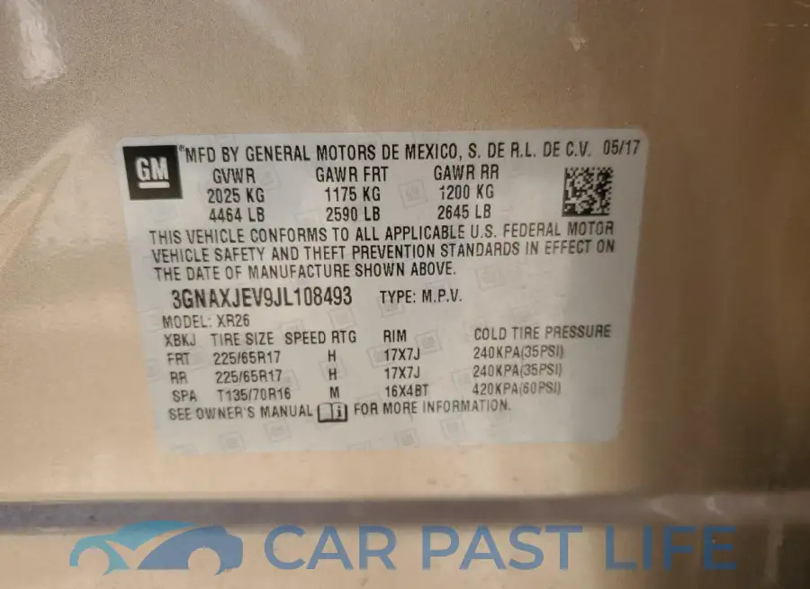 3GNAXJEV9JL108493# 13
