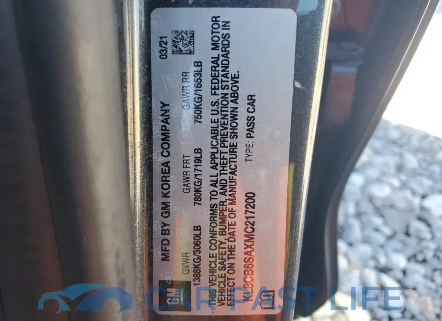 KL8CB6SAXMC217200# 12