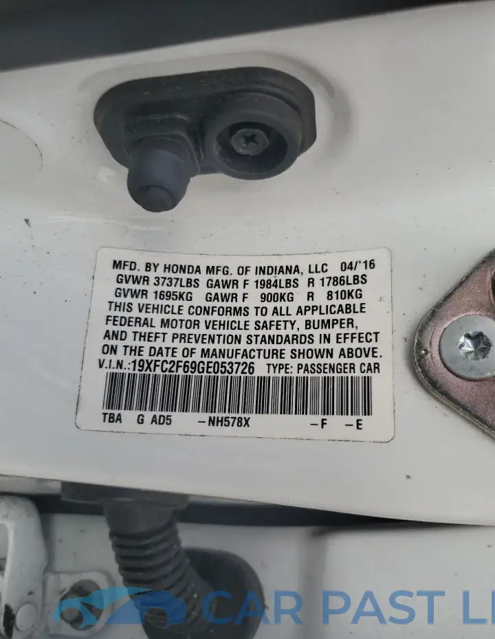 19XFC2F69GE053726# 12