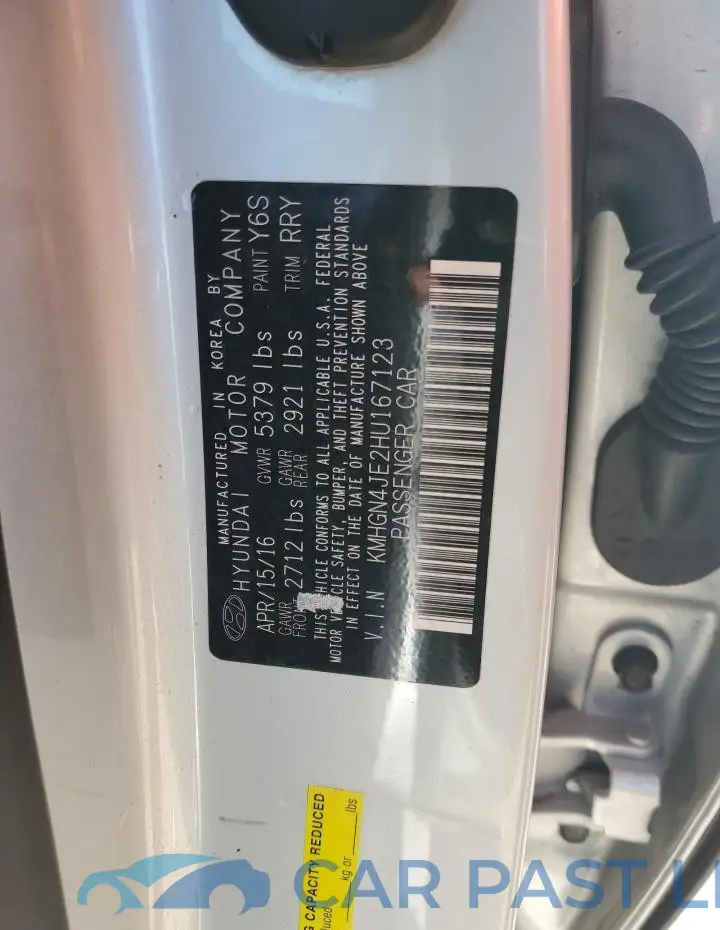 KMHGN4JE2HU167123# 13