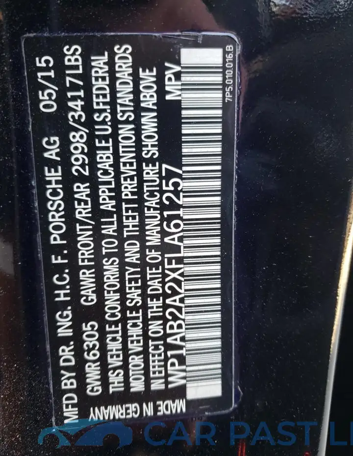 WP1AB2A2XFLA61257# 13