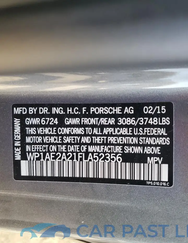 WP1AE2A21FLA52356# 13