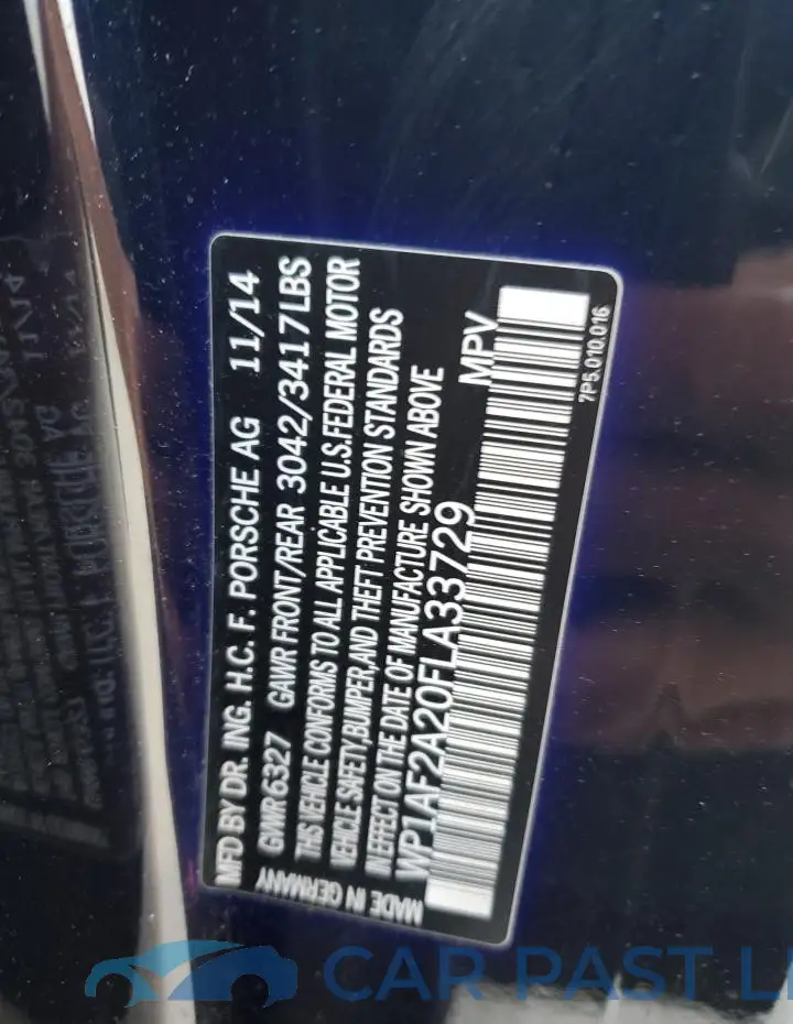 WP1AF2A20FLA33729# 12
