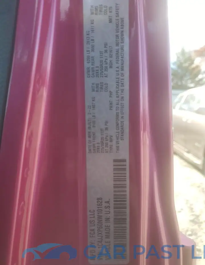 1C4JJXP60NW101628# 12