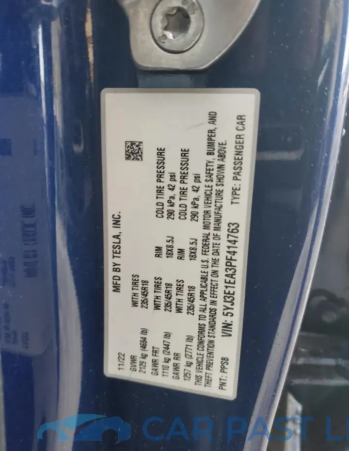 5YJ3E1EA3PF414763# 14
