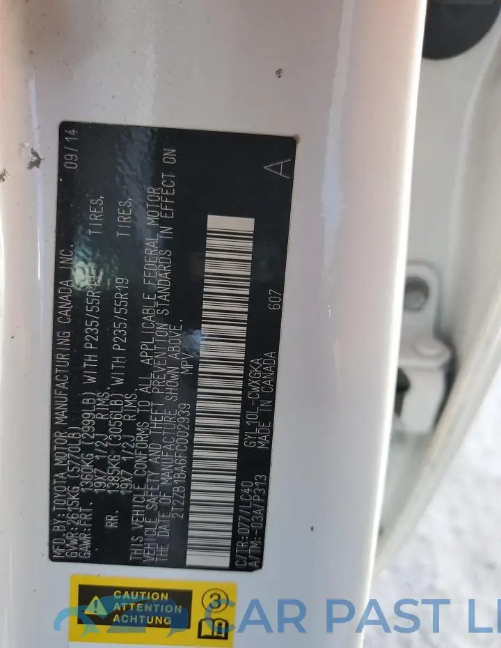 2T2ZB1BA6FC002939# 14