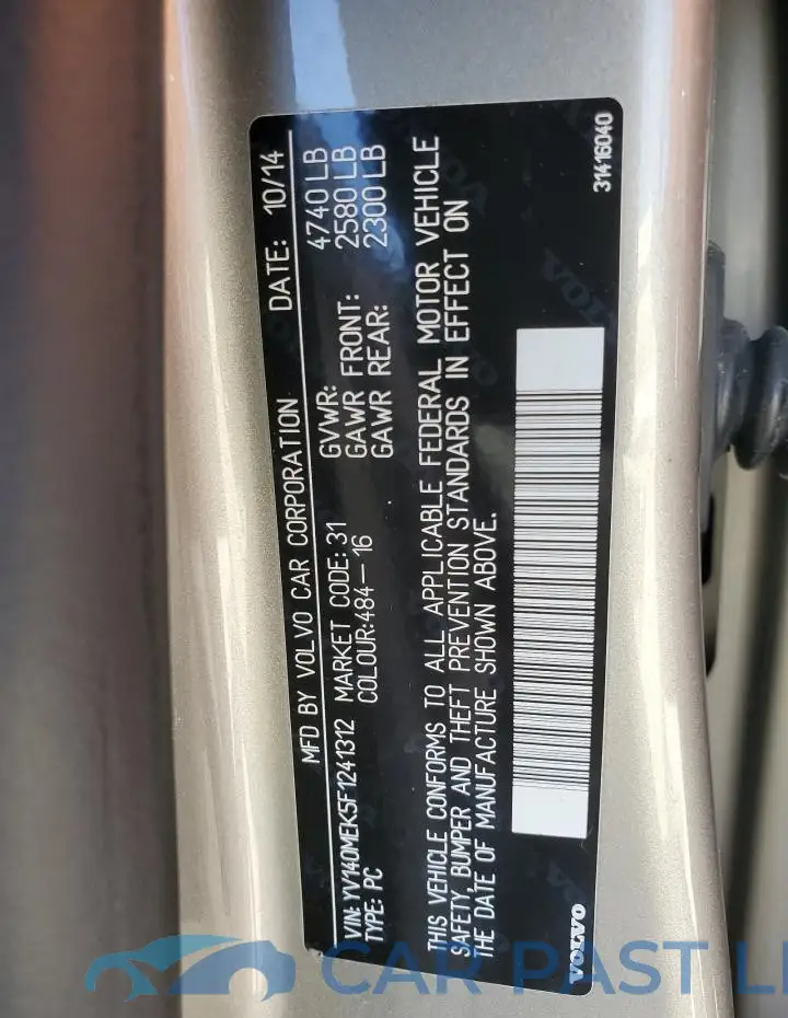 YV140MEK5F1241312# 13