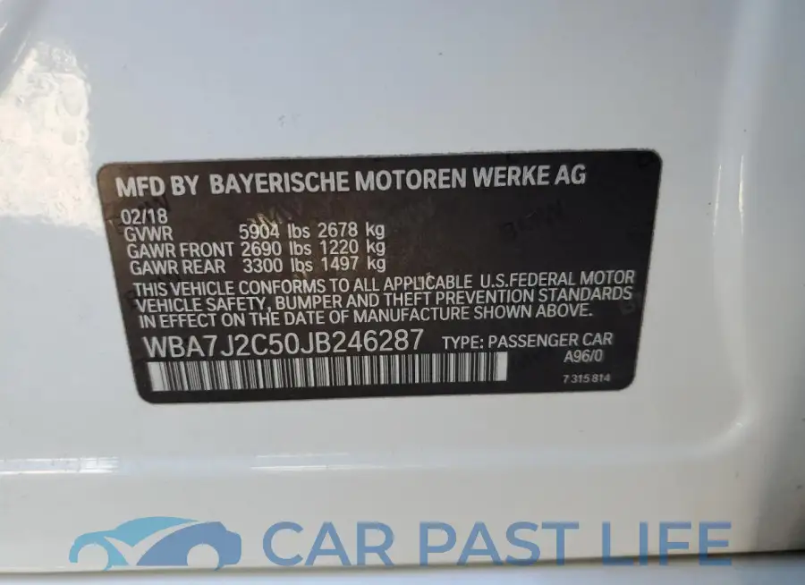 WBA7J2C50JB246287# 13